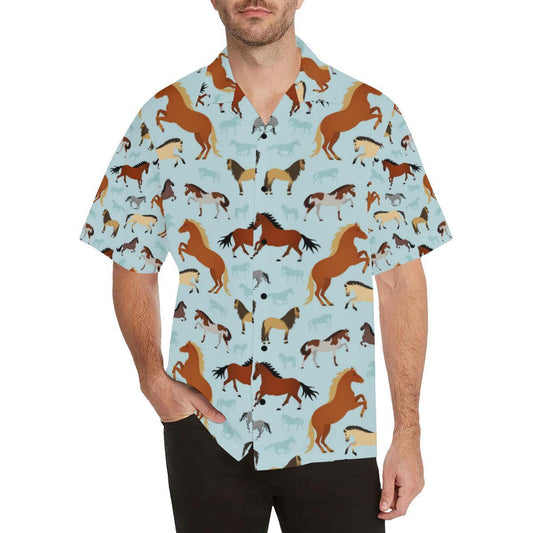 Horse Cute Themed Pattern Print Hawaiian Shirt