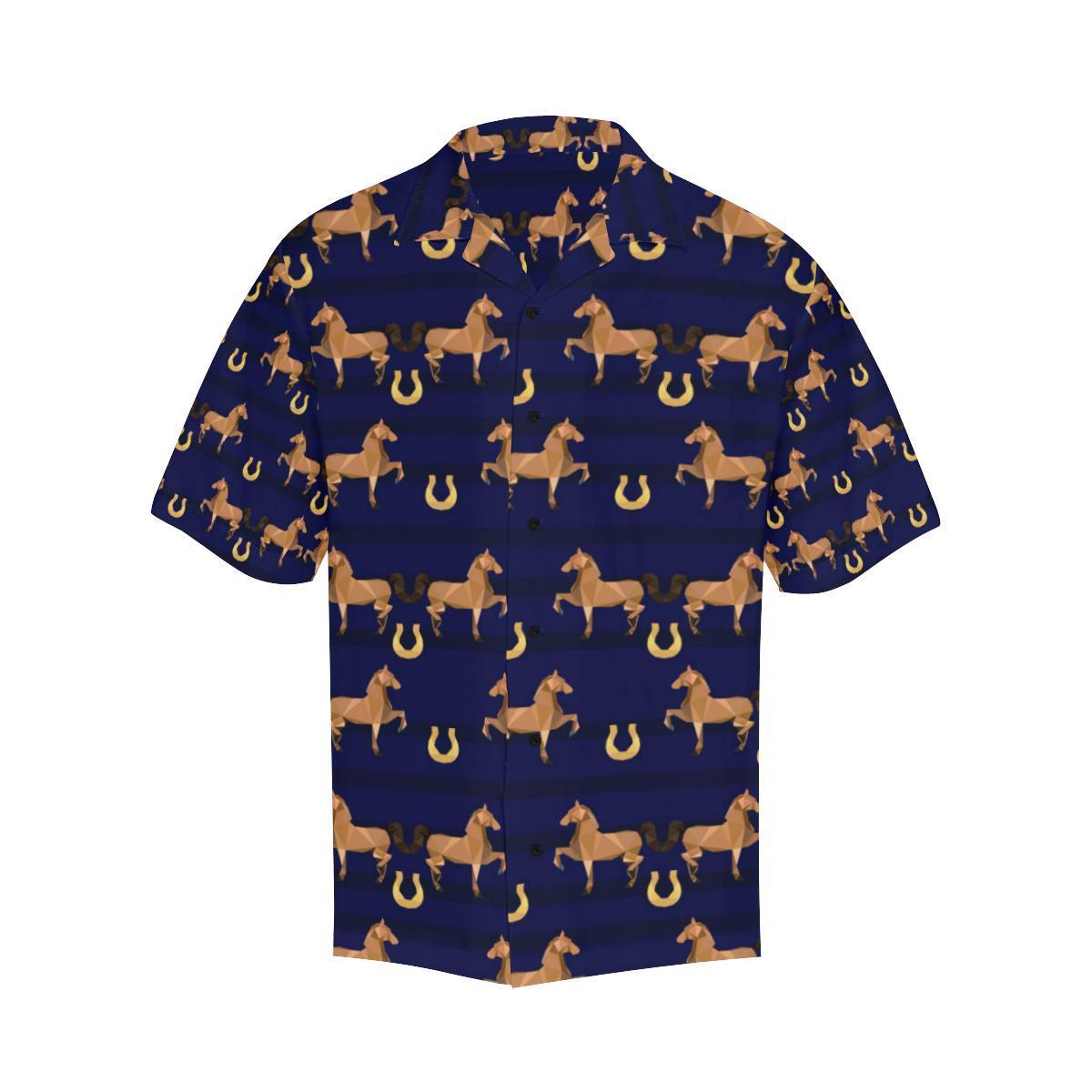 Horse Luxury Themed Pattern Print Hawaiian Shirt