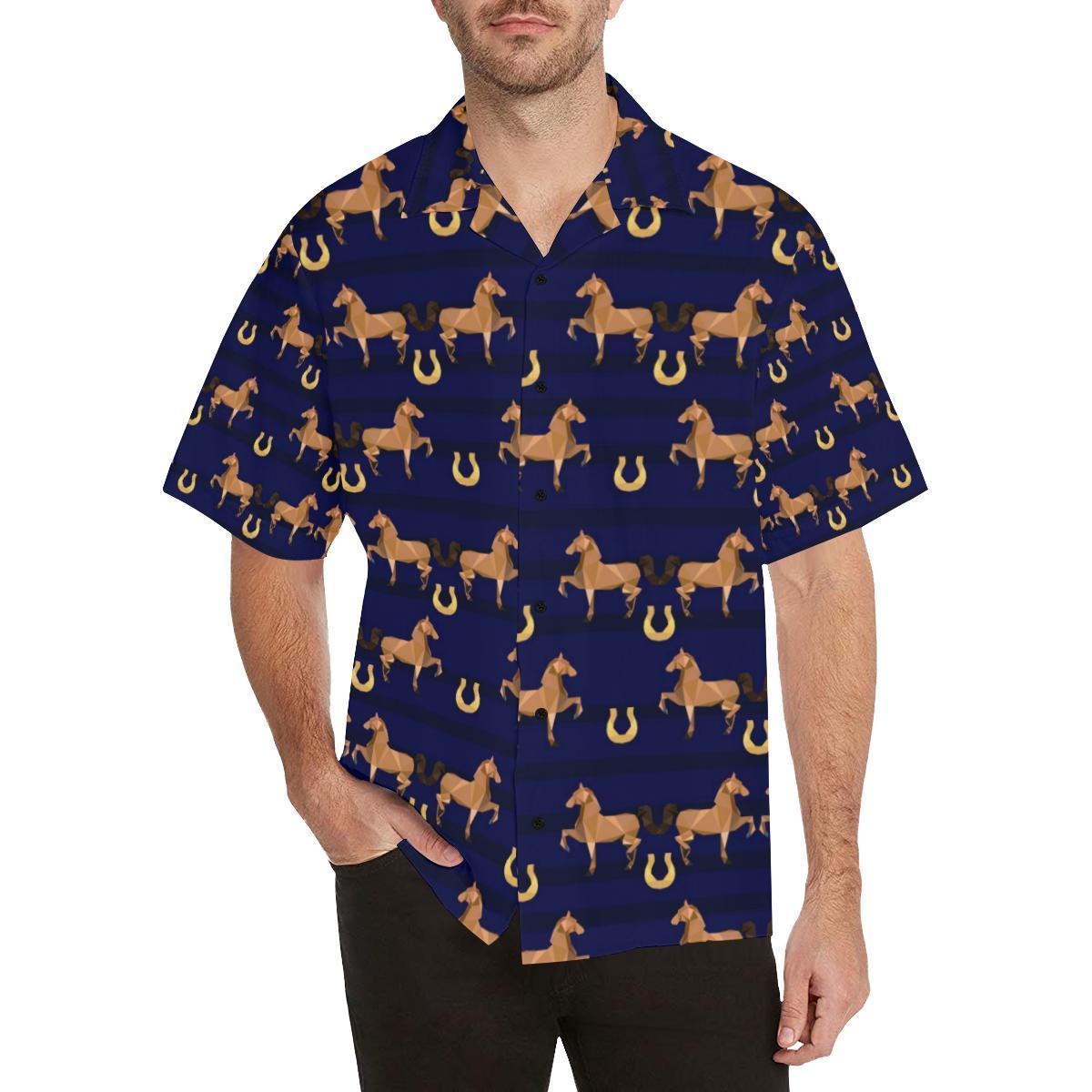 Horse Luxury Themed Pattern Print Hawaiian Shirt