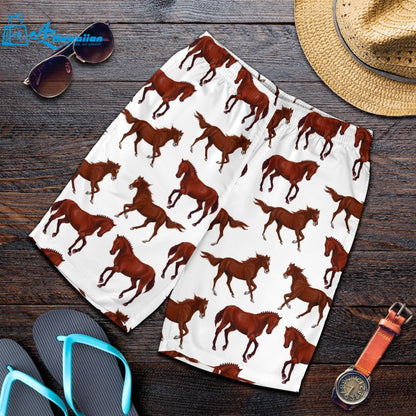 Horses Running Pattern Background Men Shorts