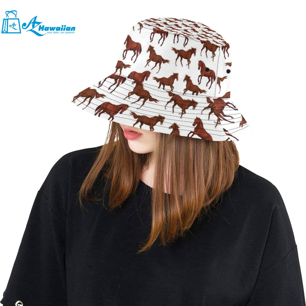 Horses running pattern background Unisex Bucket Hat