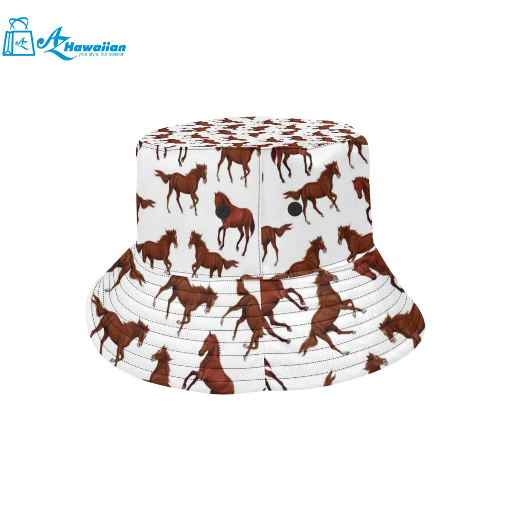 Horses running pattern background Unisex Bucket Hat