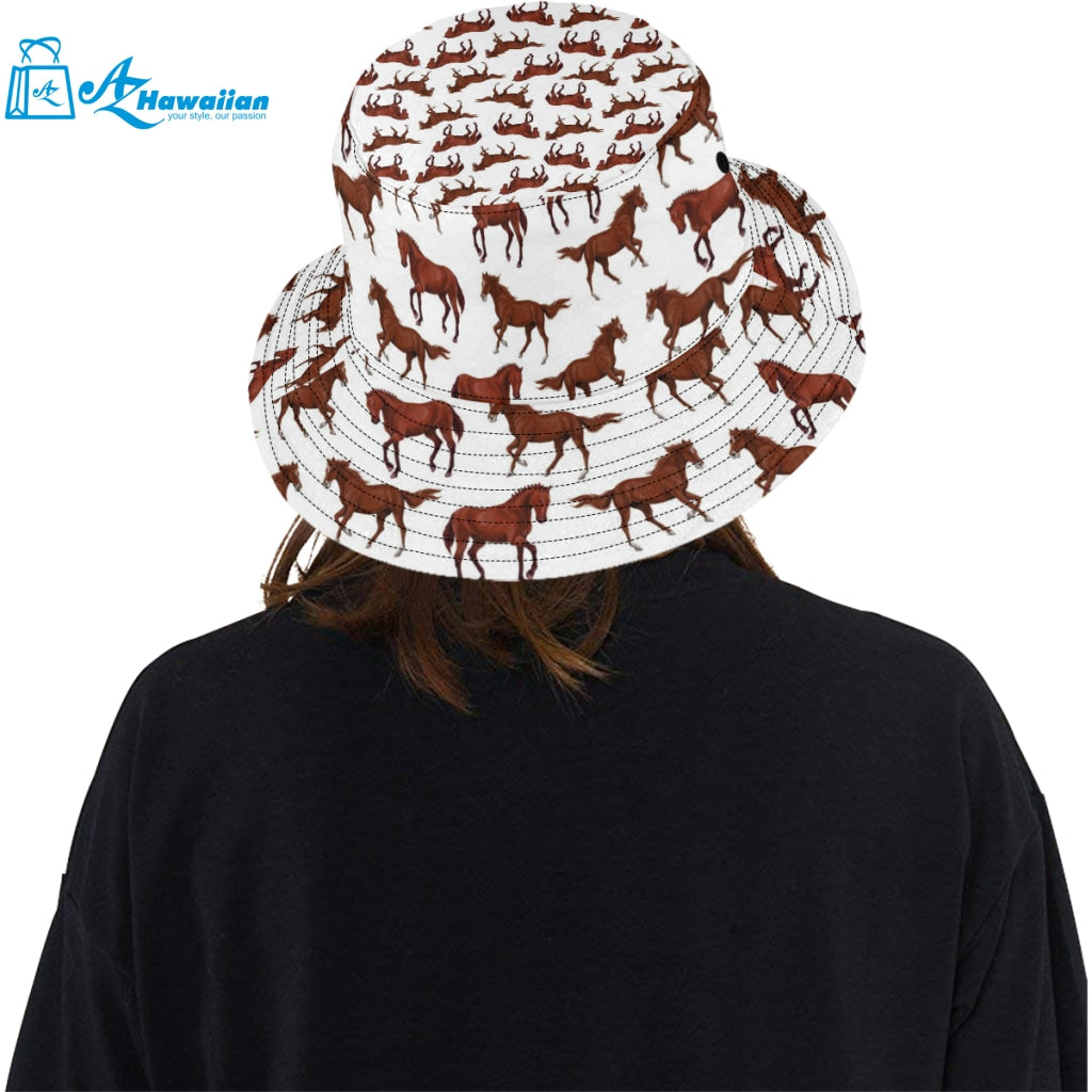 Horses running pattern background Unisex Bucket Hat