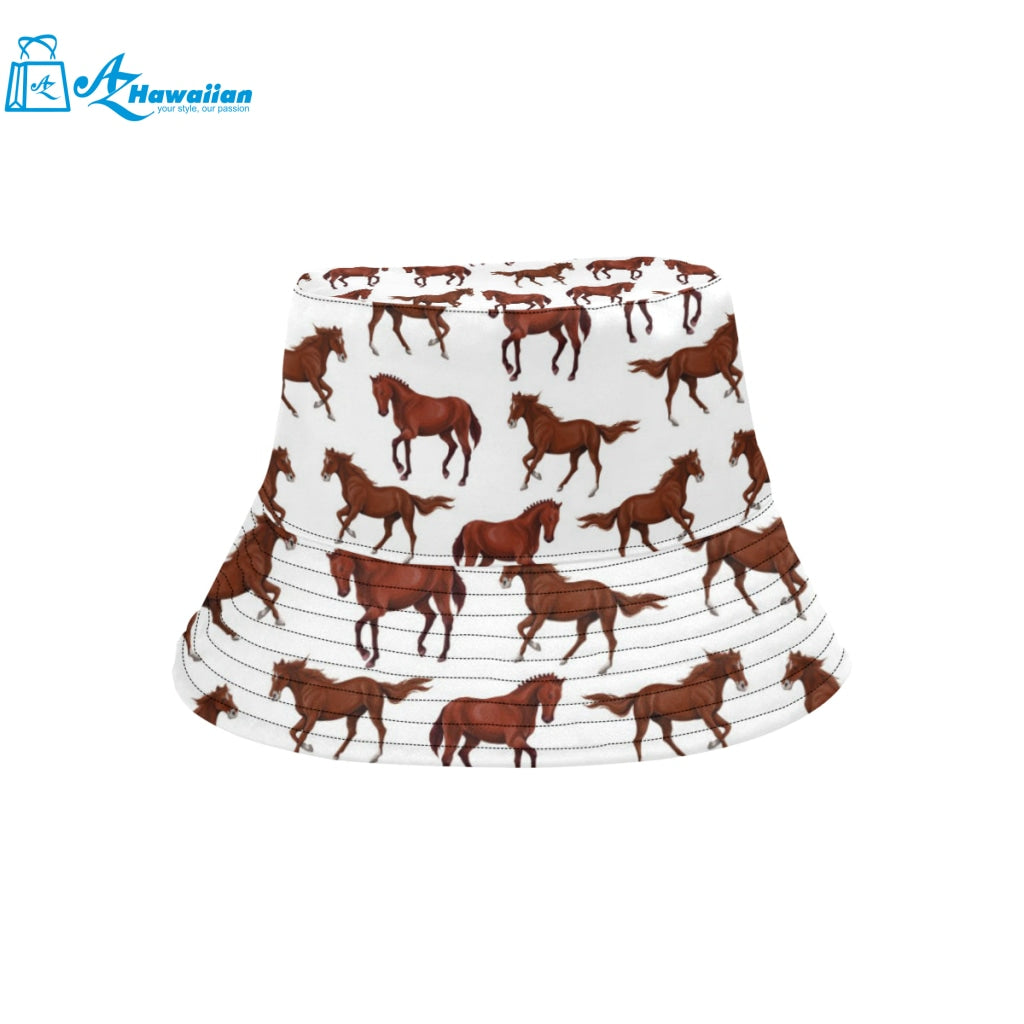 Horses running pattern background Unisex Bucket Hat