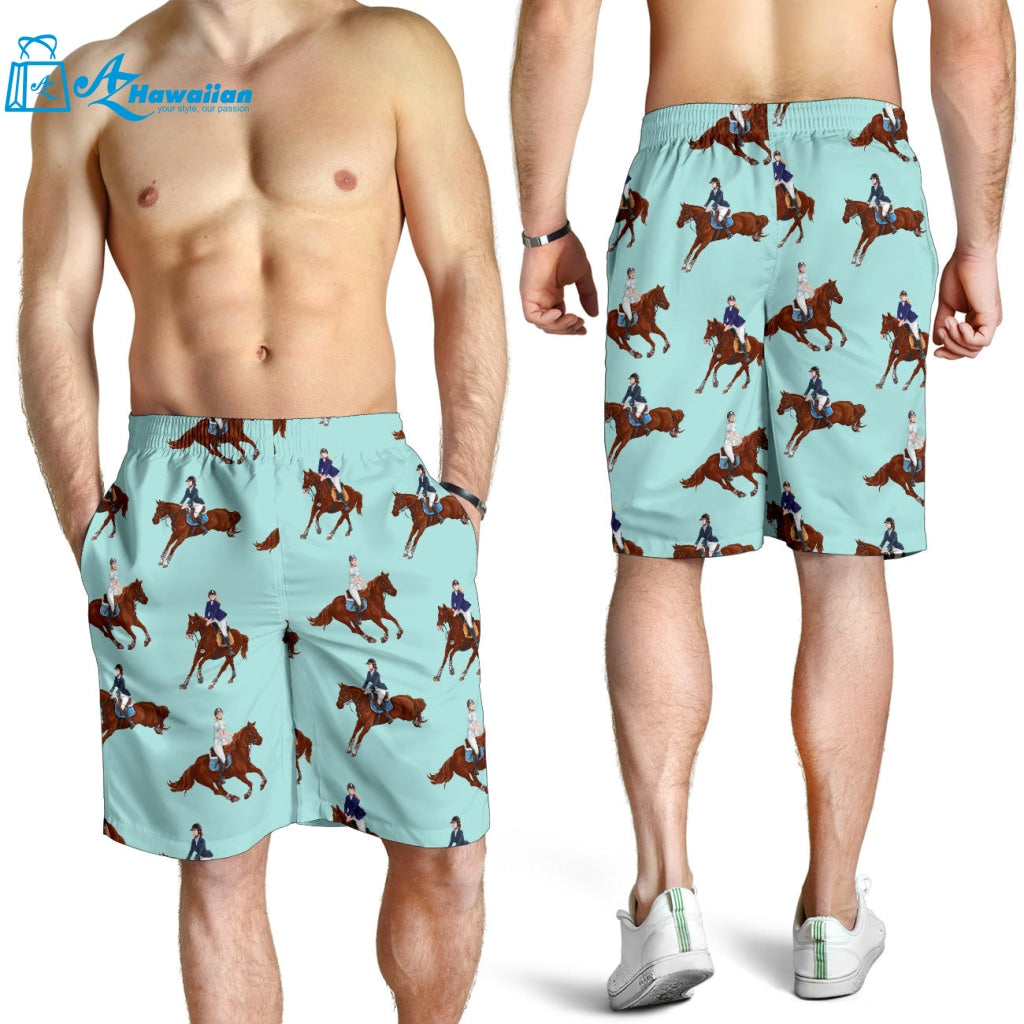 Horses Running Horses Rider Pattern Men Shorts