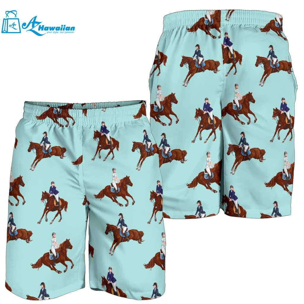 Horses Running Horses Rider Pattern Men Shorts