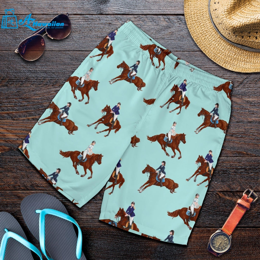 Horses Running Horses Rider Pattern Men Shorts