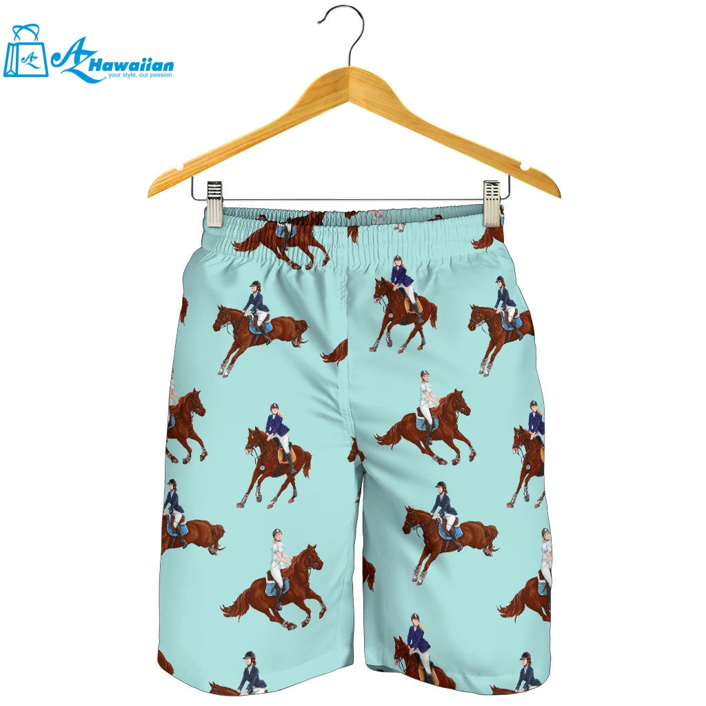 Horses Running Horses Rider Pattern Men Shorts