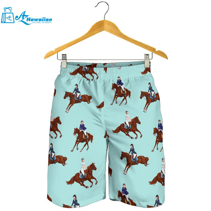 Horses Running Horses Rider Pattern Men Shorts