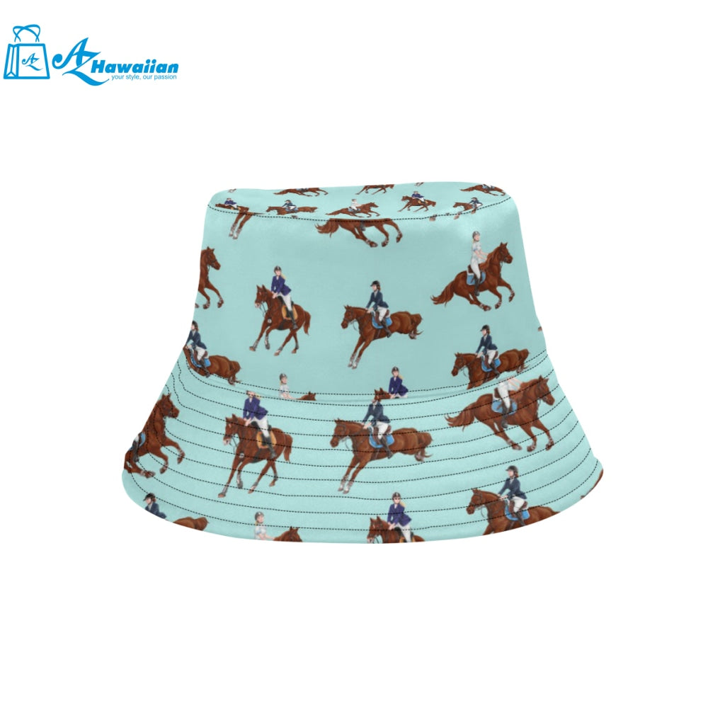 Horses running horses rider pattern Unisex Bucket Hat