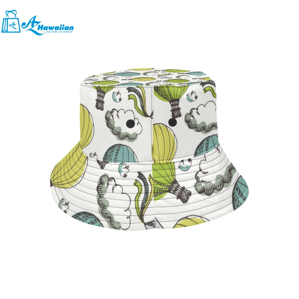 Hot Air Balloon Bird Cloud Pattern Unisex Bucket Hat