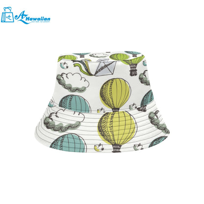 Hot Air Balloon Bird Cloud Pattern Unisex Bucket Hat