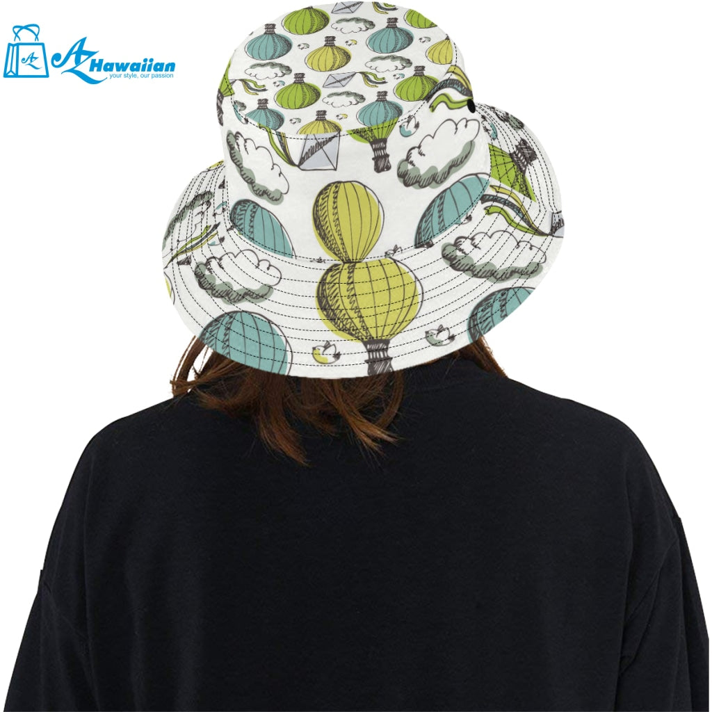 Hot Air Balloon Bird Cloud Pattern Unisex Bucket Hat