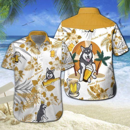 Alaskan Malamute Beer Hawaiian Shirt