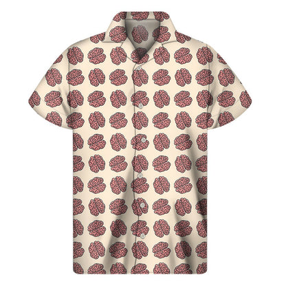 Human Brain Pattern Print Mens Short Sleeve Shirt Hawaiian