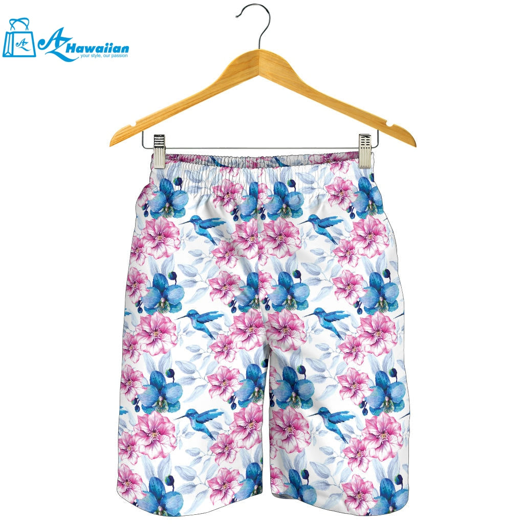 Hummingbird Pattern Print Design 02 Men Shorts