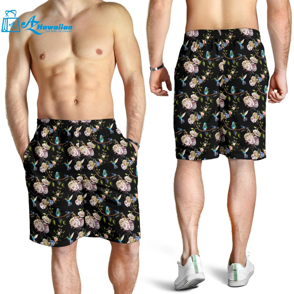 Hummingbird Pattern Print Design 03 Men Shorts