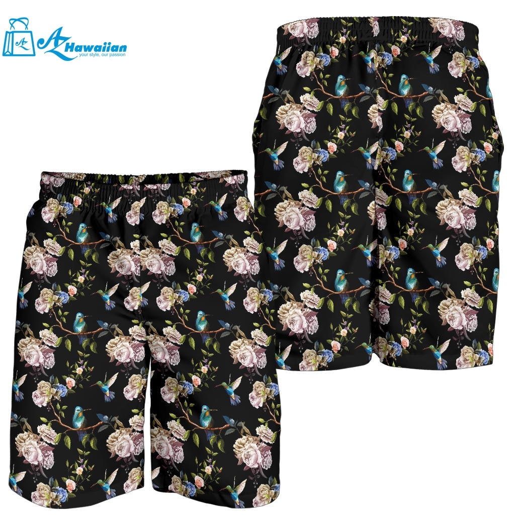 Hummingbird Pattern Print Design 03 Men Shorts