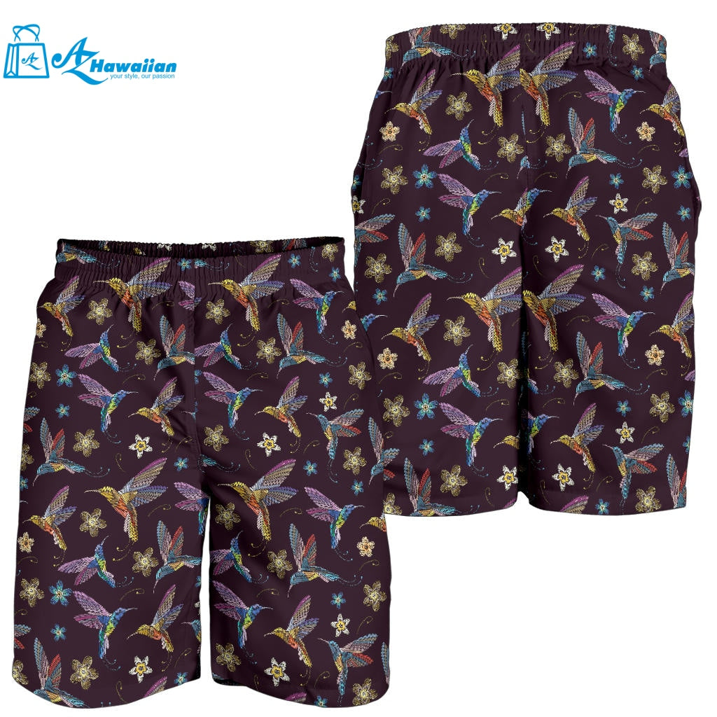 Hummingbird Pattern Print Design 04 Men Shorts