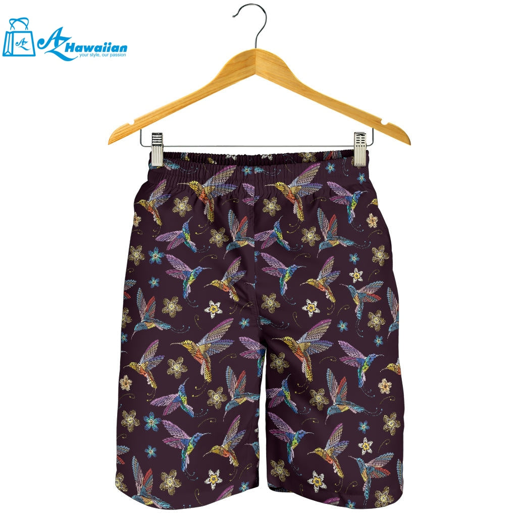 Hummingbird Pattern Print Design 04 Men Shorts