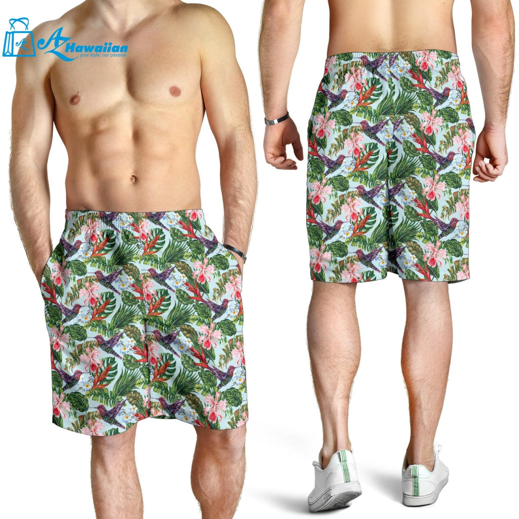 Hummingbird Pattern Print Design 05 Men Shorts