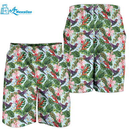 Hummingbird Pattern Print Design 05 Men Shorts