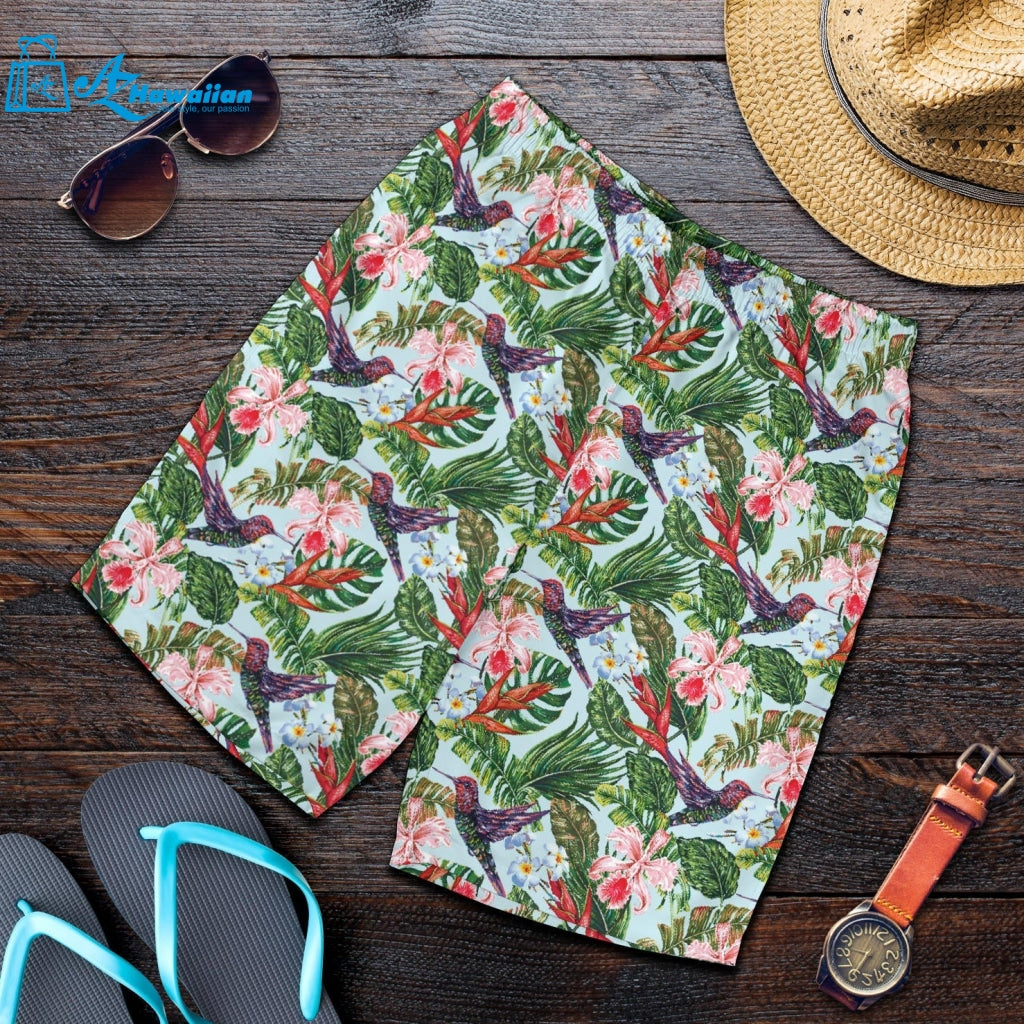 Hummingbird Pattern Print Design 05 Men Shorts