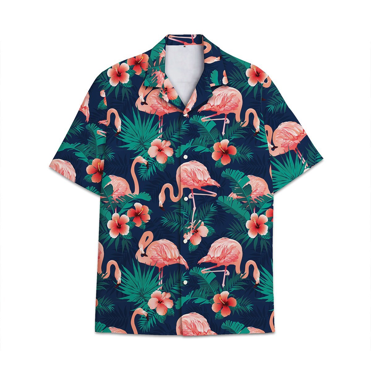 Hawaiian Shirt Tropical Flower And Leaf Combined With Flamingo Shirt