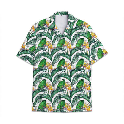 Hawaiian Shirt Coconut Leaves Cocount Tree Pattern Combination Tropical Plant Shirt