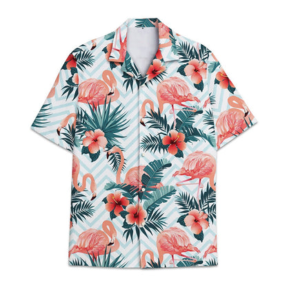 Hawaiian Shirt Flamingo Tropical Flower And Leaf Combined With Shirt