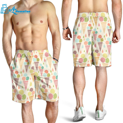 Ice Cream Cone Pattern Men Shorts