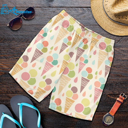 Ice Cream Cone Pattern Men Shorts