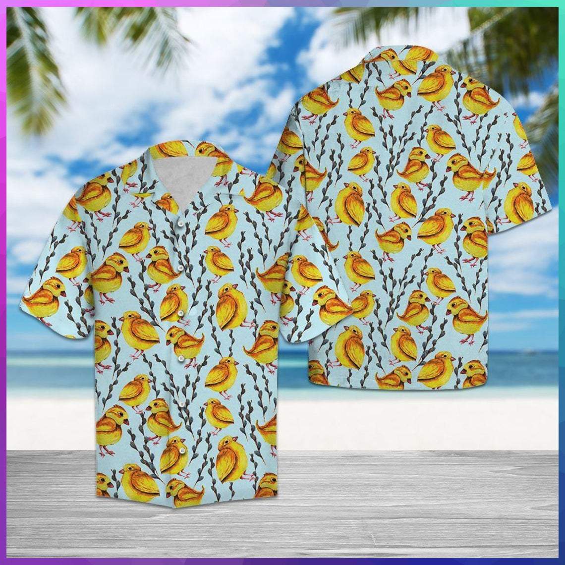 Yellow Chicken Hawaiian Shirt | For Men & Women | Adult | HW5153