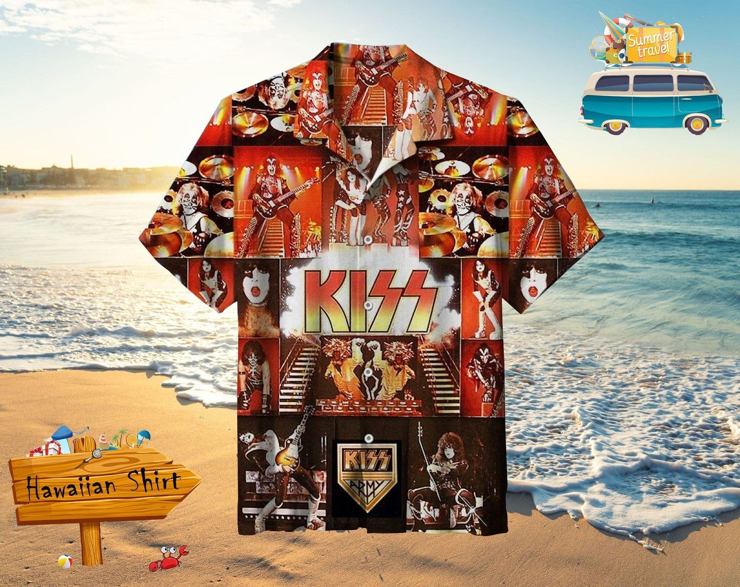 Kiss Band 2022 Hawaiian Shirt, Rock Band Hawaiian Shirts, Funny Hawaian Shirt