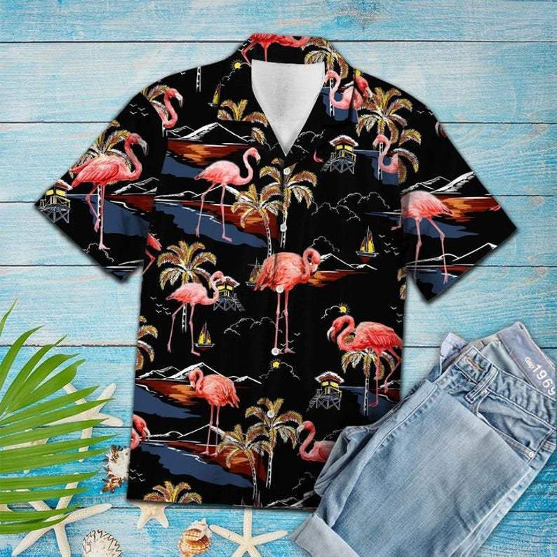 Flamingo PalmHawaiian Shirt | Hawaiian Shirt For Men | Hawaiian Shirt For Women | HW4188