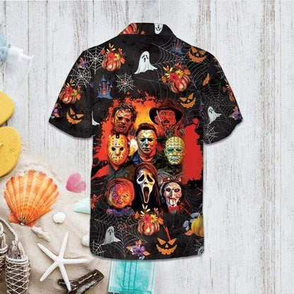 Halloween Theme Bloody Horror Serial Killers Costume Hawaiian Aloha Shirts #DH