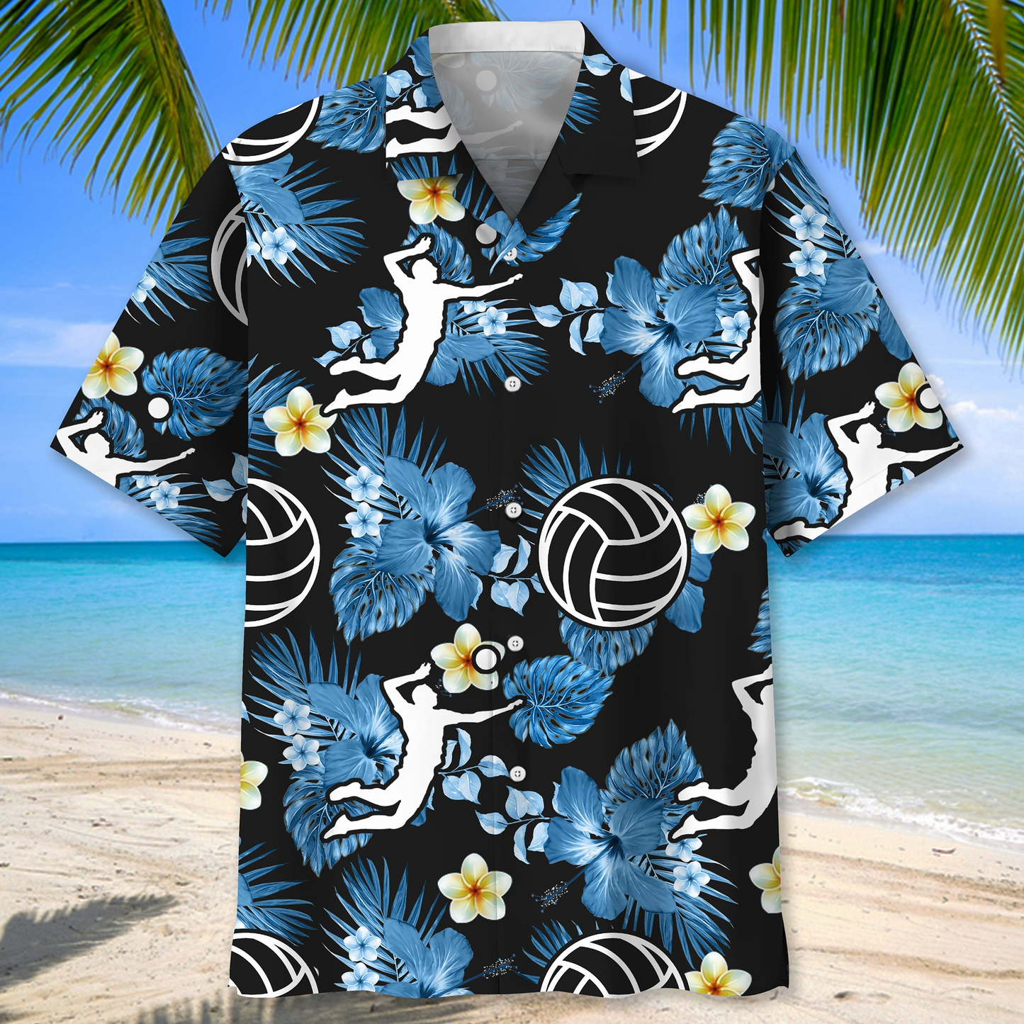 Volleyball Nature Tropical Blue Hawaiian Shirt