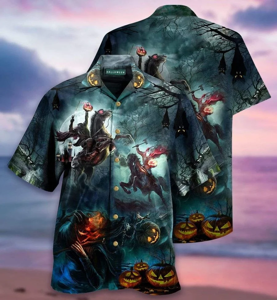 Dark Horse Where Is My Head Halloween 3D Print Hawaiian Aloha Shirts Shirt