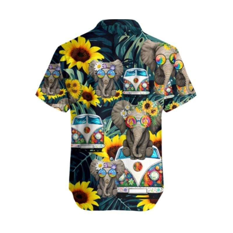 Wonderful Camping Elephant 3D Print Polyester Hawaiian Aloha Shirts Shirt