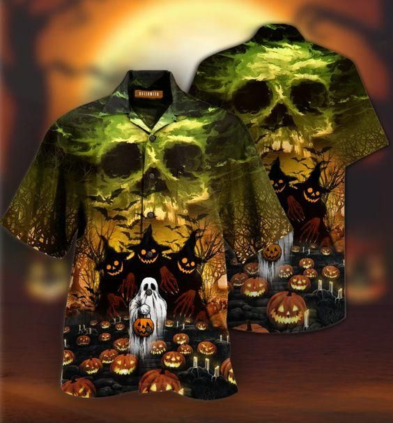 Halloween Ghost Just Want To Have Fun 3D Print Hawaiian Aloha Shirt