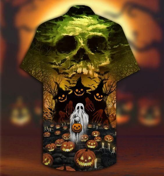 Halloween Ghost Just Want To Have Fun 3D Print Hawaiian Aloha Shirt