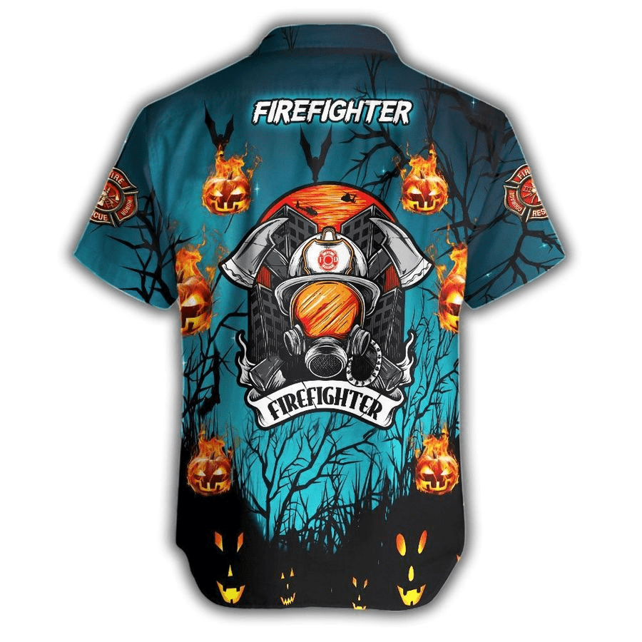 Personalized Custom Hawaiian Aloha Shirts Firefighter Halloween With Name Shirt