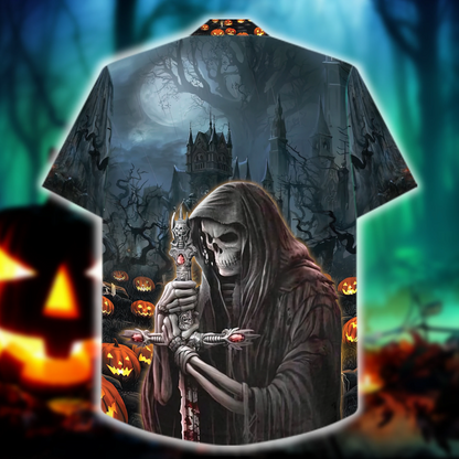 Skeleton Keep Divine Sword Halloween Hawaiian Shirt