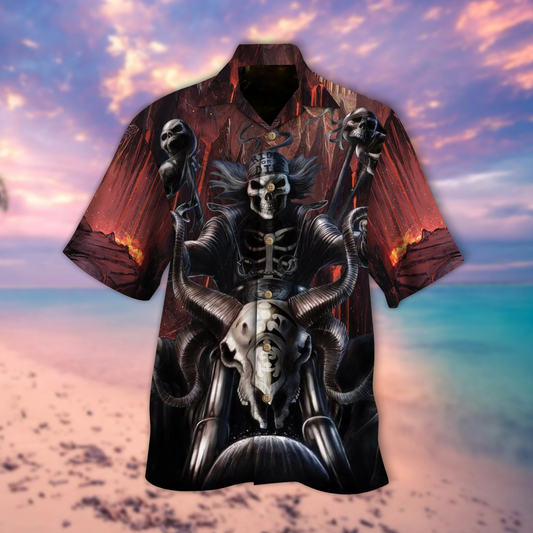 Ride Or Die Skull Motorbike Hawaiian Shirt