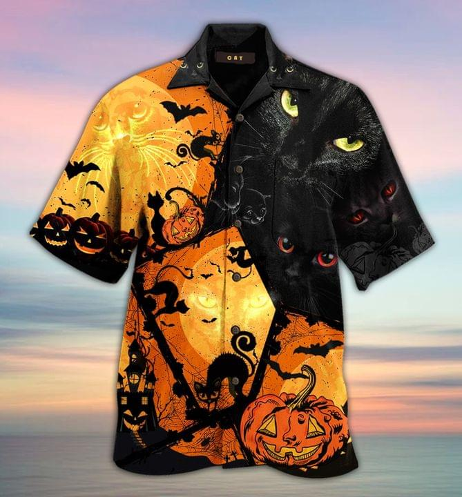 Halloween Cat Hawaii Shirt Unique Beach Hawaiian