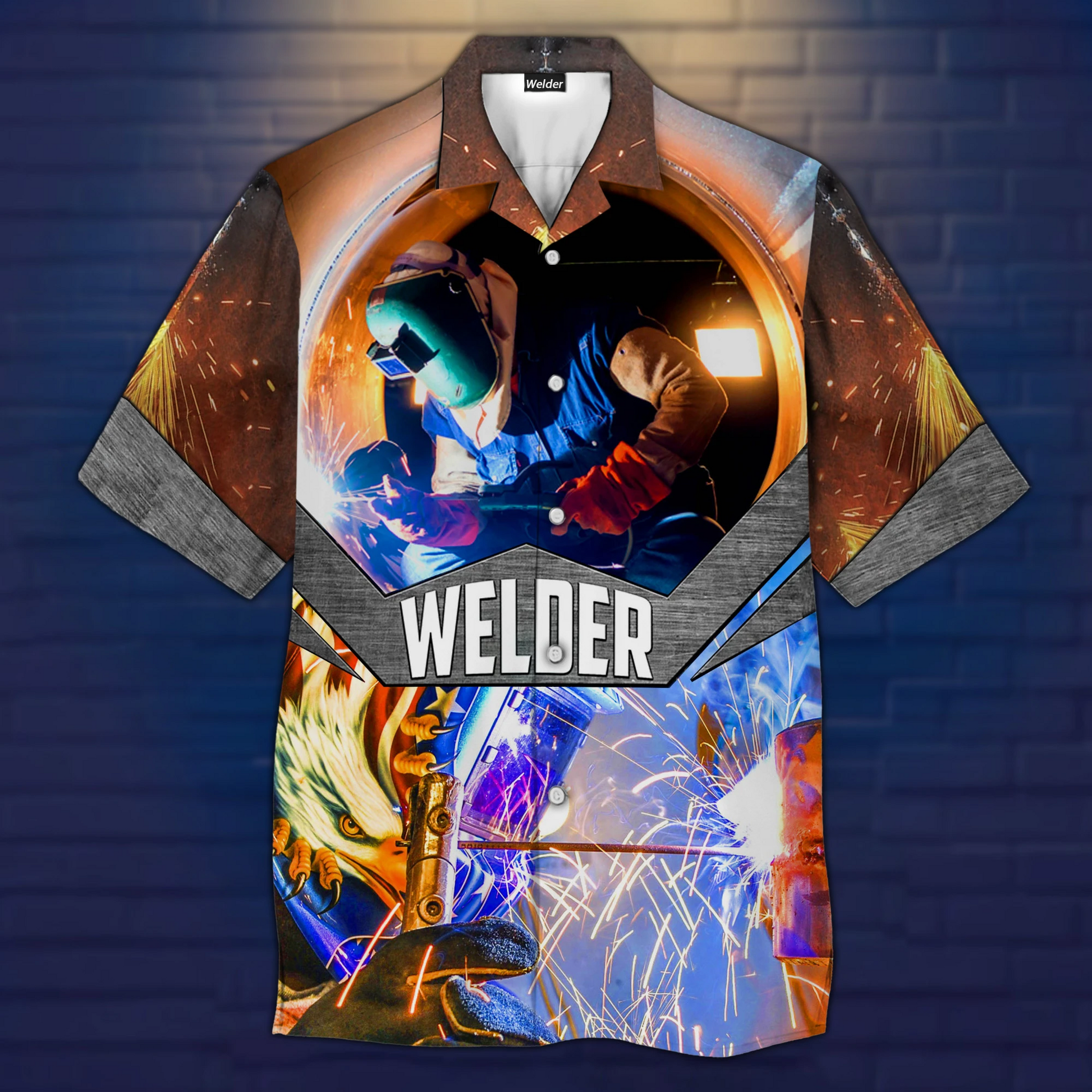 Welder Working Hawaiian Shirt | For Men & Women | Adult | HW4390