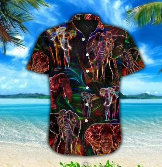 Magic Elephant Fantasy 3D Print Polyester Hawaiian Shirt