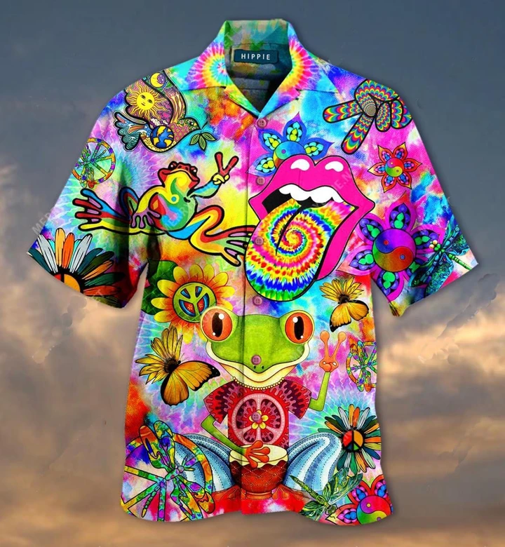 Hippie Frog Hawaiian Shirt
