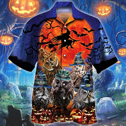 Scary Enough Halloween Owls Hawaiian Shirt | For Men & Women | Adult | HW9099