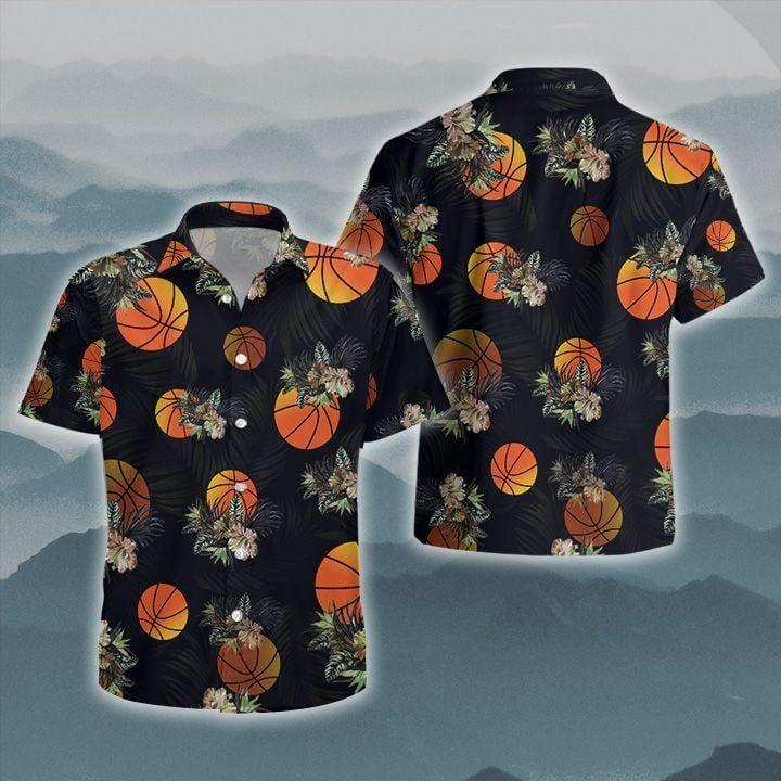 Black Basketball Hawaiian Shirt